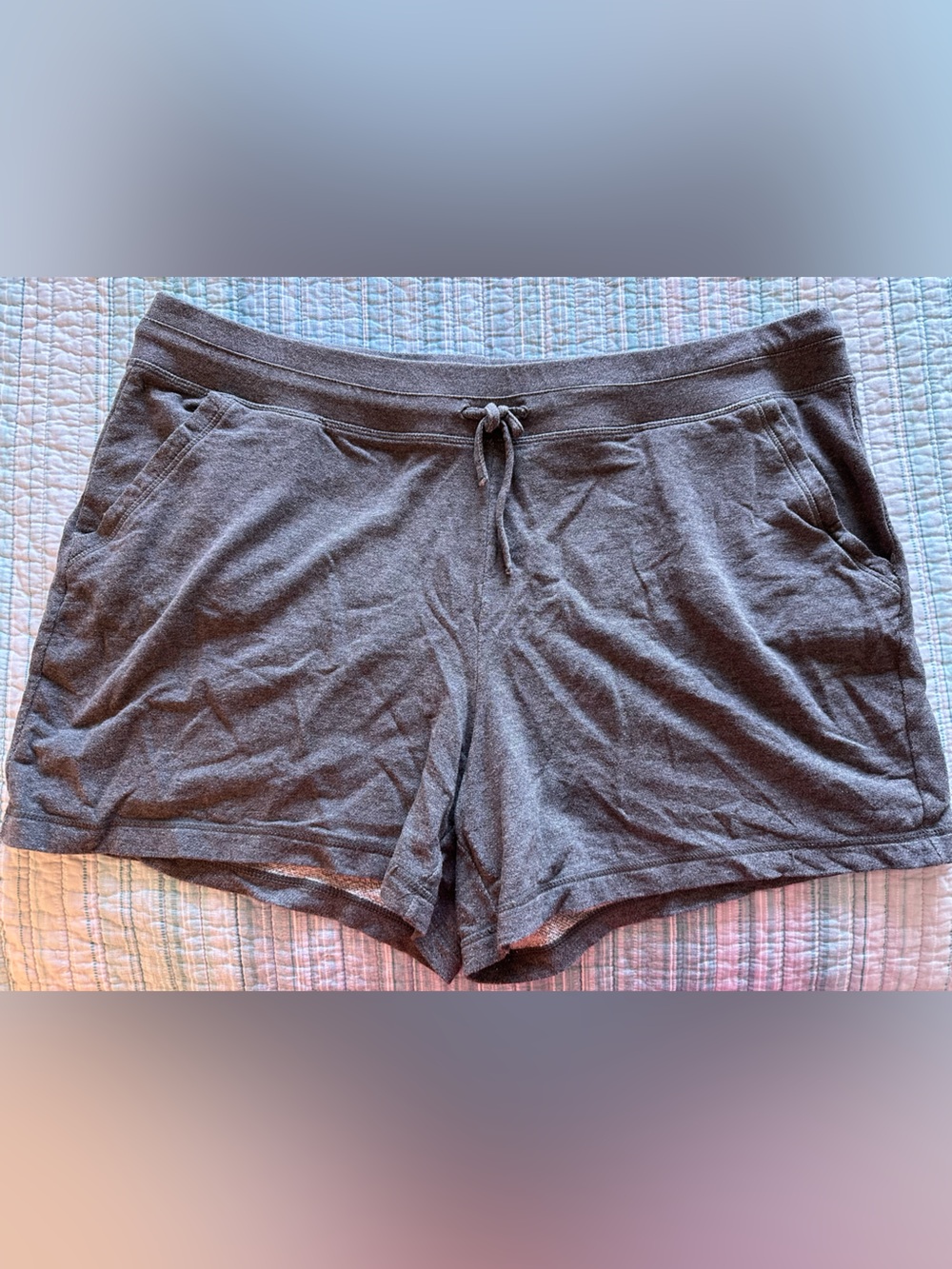Women's Gray Drawstring Lounge Shorts